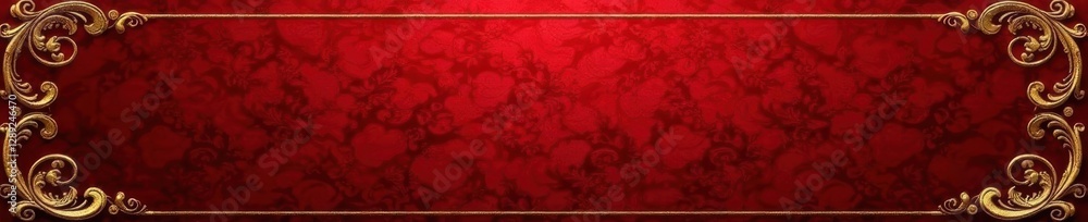 Ornate gold and red ornaments on a velvet background , pattern, Christmas, celebration Ornate gold and red ornaments on a velvet background , pattern, Christmas, celebration