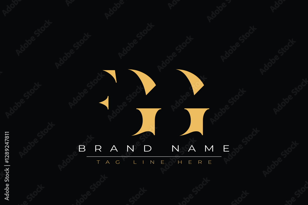 Naklejka premium FGG abstract letter logo design. This logo is designed by three abstract letters.
