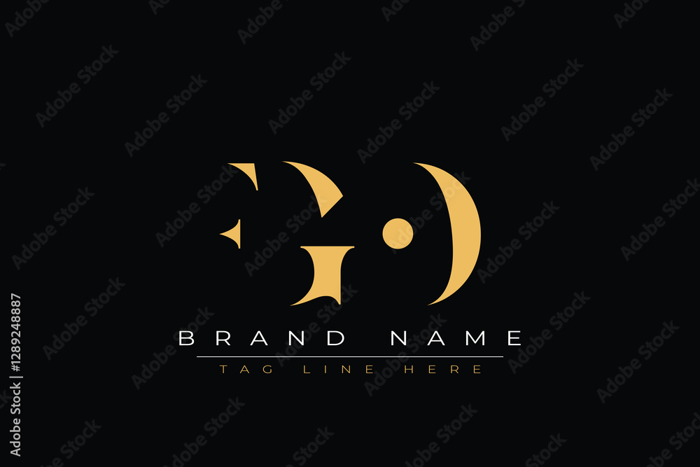 Fototapeta premium FGO abstract letter logo design. This logo is designed by three abstract letters.