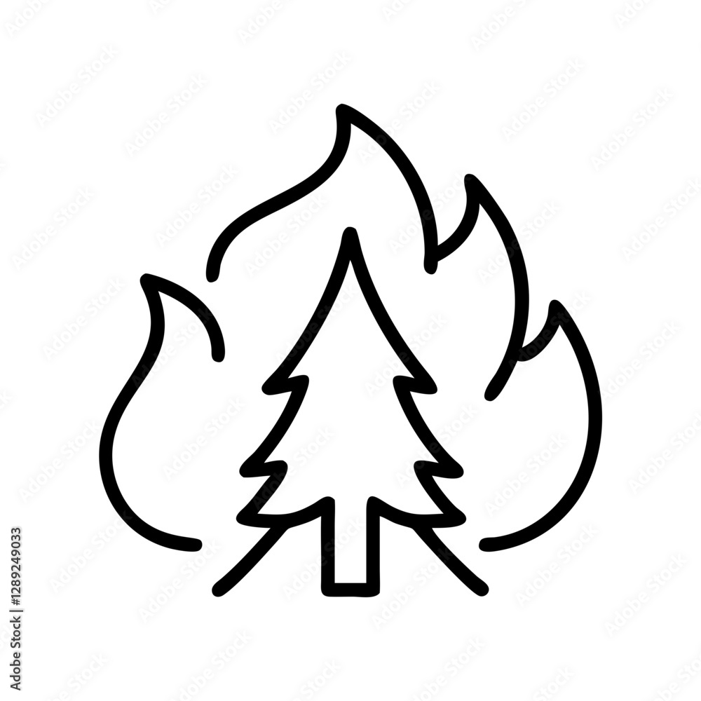 Fire Forest Fire Icon Vector Art Illustration for Safety and Environmental Awareness Fire Forest Fire Icon Vector Art Illustration for Safety and Environmental Awareness