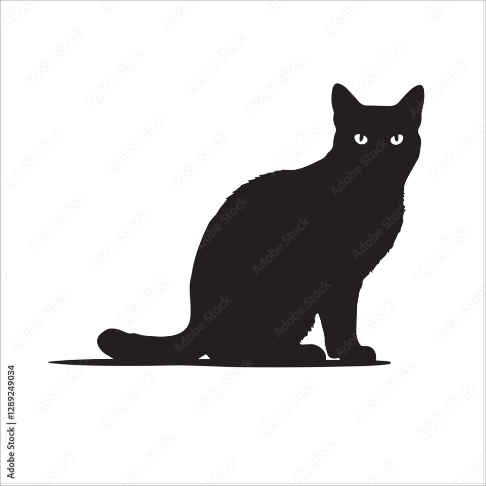 Obraz premium black cat silhouette