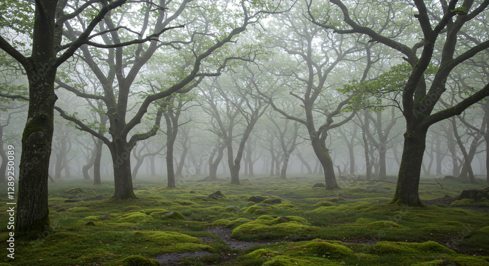 Misty Mossy Forest of Ancient Trees Misty Mossy Forest of Ancient Trees