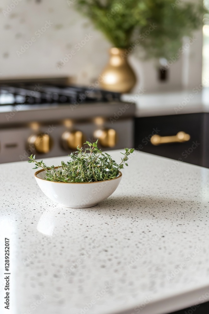 A beautiful matte white countertop with small flecks of elegant finish. Countertop in a cozy kitchen with natural light. A beautiful matte white countertop with small flecks of elegant finish. Countertop in a cozy kitchen with natural light.