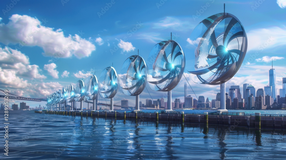 Naklejka premium tidal energy turbines