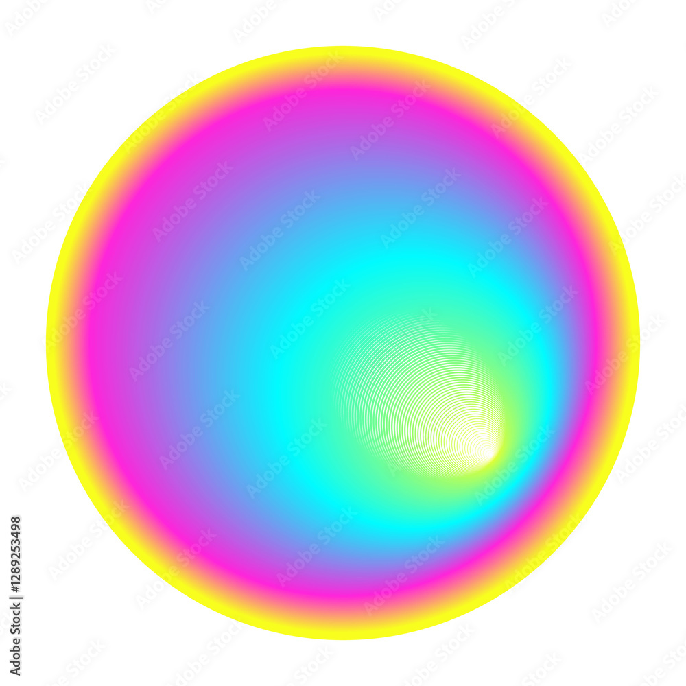 Obraz premium Isolated Gradient Shape. Holographic Blob For Collage. Abstract Element on Transparent Background. Cutout. Rainbow Colors: Yellow, Pink, Blue And Purple.