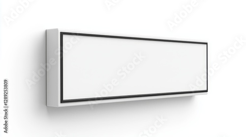 Wallpaper Mural A sleek, minimalist wall-mounted light fixture featuring a rectangular design with a clean white surface and a black frame. Torontodigital.ca