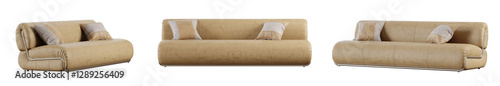Sofa set isolated on transparent background. 3D render. 3D illustration.