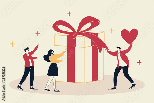 Loyalty program, gift card reward or spending bonus, shopping or sale to earn promotion prize, discount or redeem reward concept, people customer hold heart shape to redeem loyalty reward.