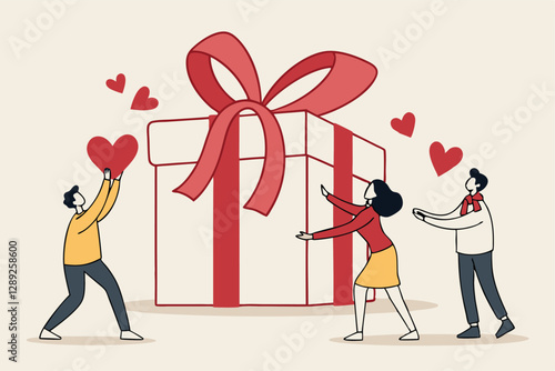Loyalty program, gift card reward or spending bonus, shopping or sale to earn promotion prize, discount or redeem reward concept, people customer hold heart shape to redeem loyalty reward.