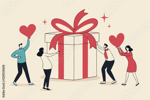 Loyalty program, gift card reward or spending bonus, shopping or sale to earn promotion prize, discount or redeem reward concept, people customer hold heart shape to redeem loyalty reward.