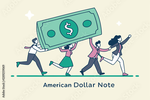 People carry money dollar banknote metaphor of capital, salary or income, wages to pay and purchase value, banking and investment, tax, economic and inflation concept.