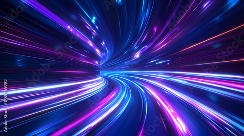 futuristic technological speed lines road