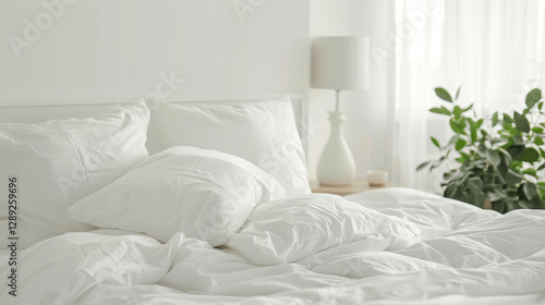 Wallpaper Mural bed with white clean linen Torontodigital.ca