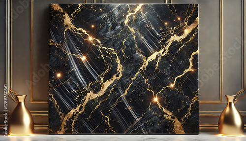 Black tiles with gold flecks