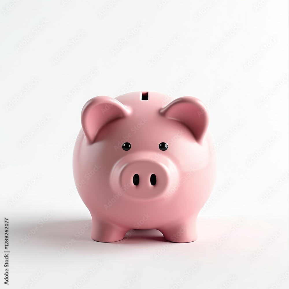 Piggy bank isolated on white background. Pink pig money box concept for saving cash, wealth, investment, banking, deposit, finance. Symbol of economy, future success, careful money spending, 3d Piggy bank isolated on white background. Pink pig money box concept for saving cash, wealth, investment, banking, deposit, finance. Symbol of economy, future success, careful money spending, 3d