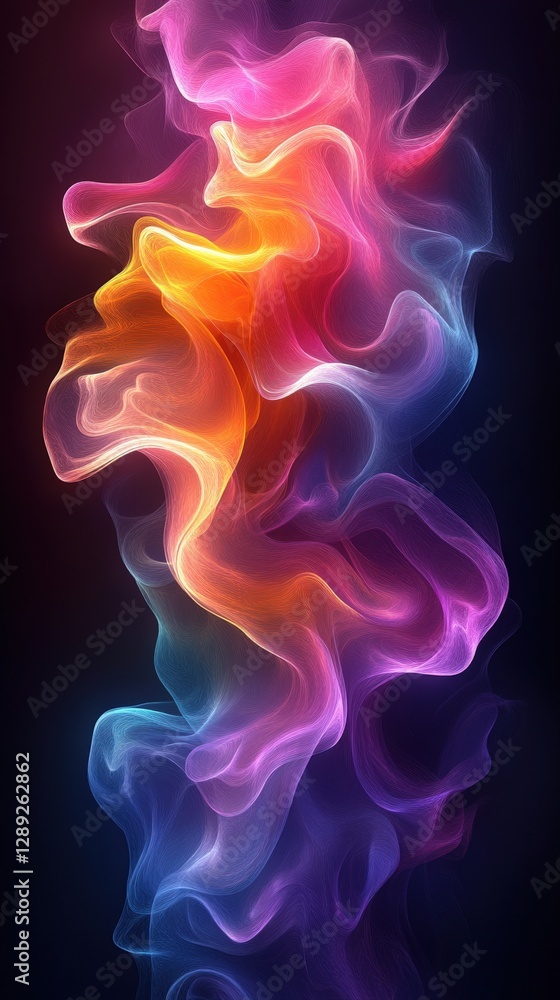 Colorful Abstract Swirling Smoke Flowing in Ethereal Patterns Colorful Abstract Swirling Smoke Flowing in Ethereal Patterns