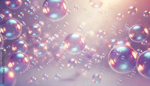soap bubbles on a purple background
