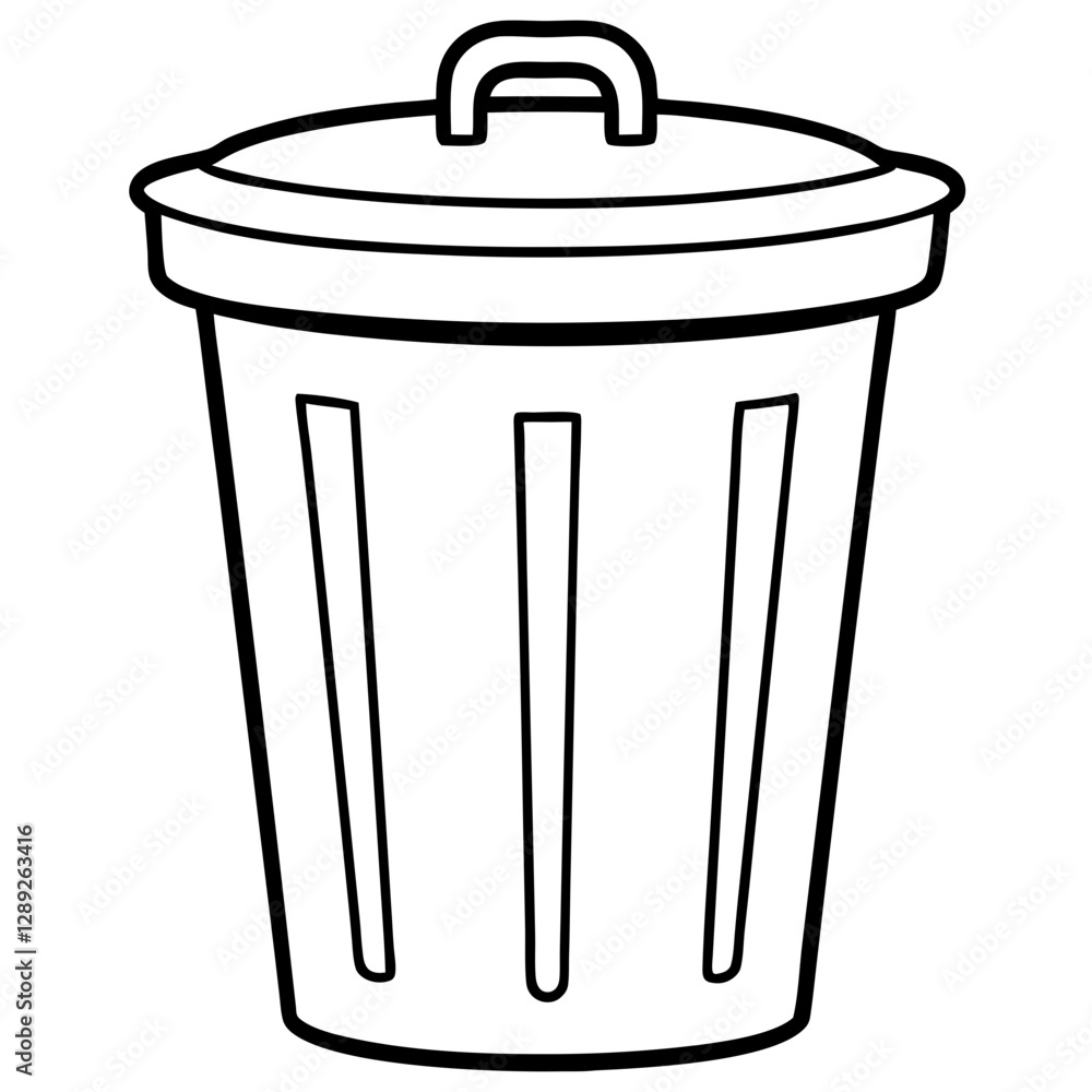 Trash Bin Icon – Waste Management Vector Art Illustration Design for Cleanliness and Recycling Trash Bin Icon – Waste Management Vector Art Illustration Design for Cleanliness and Recycling