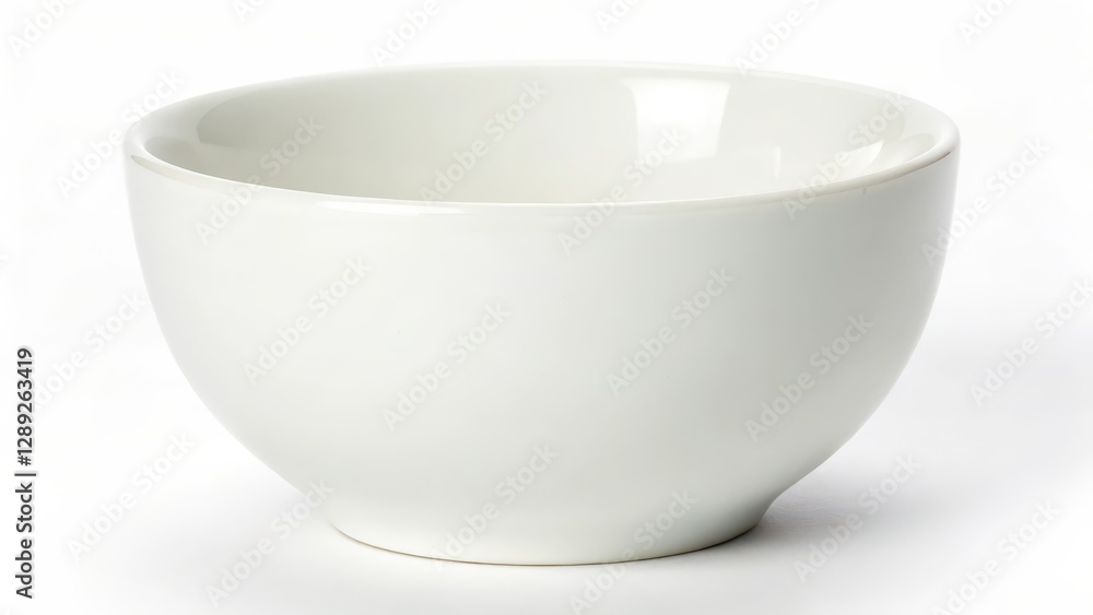 White Ceramic Bowl on White Background White Ceramic Bowl on White Background