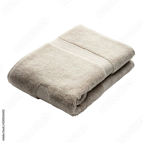 Soft Cotton Bath Towel White Isolated on Transparent Background