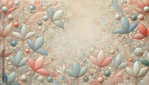 pink mosaic, flowers and serenity