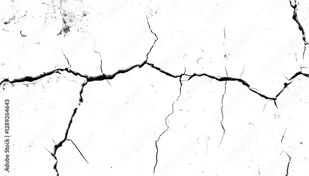 Fototapeta premium Abstract cracked concrete texture on a transparent background. isolated background.