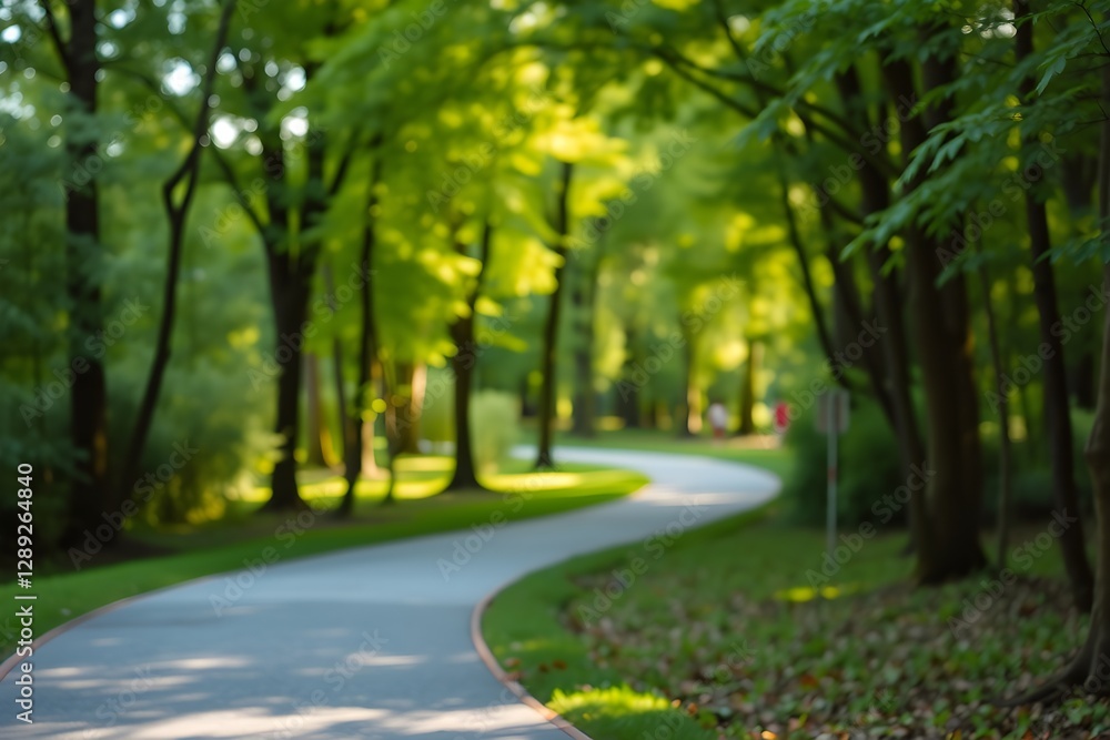 A quite path into forest with green trees, peaceful way A quite path into forest with green trees, peaceful way