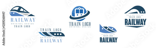 Train and Railroad Traffic Logo Design Vector Set