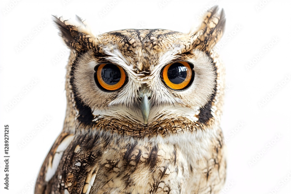 Obraz premium Majestic Owl Sitting Calmly with Large, Bright Eyes