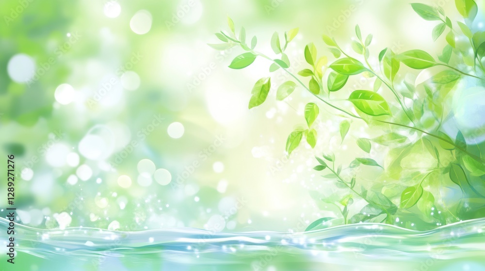 Fresh green theme featuring tree leaf Spring background. Fresh green theme featuring tree leaf Spring background.