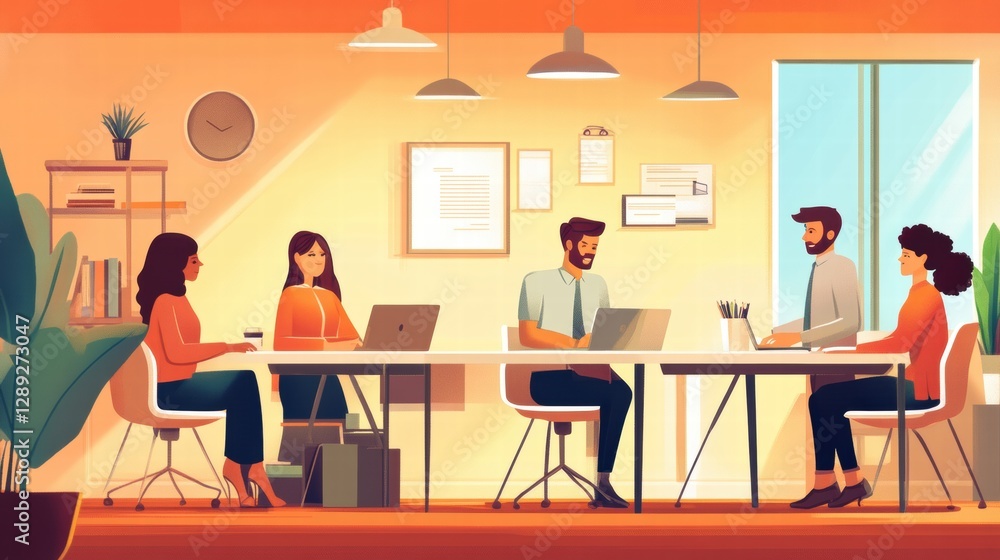 Fototapeta premium Professionals Solving Problems in Office Collaboration