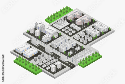 Electrical sub station isometric