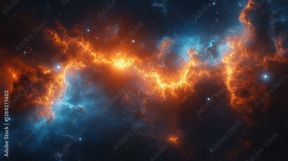 Colorful space galaxy nebula with starry night cosmos and supernova glow Colorful space galaxy nebula with starry night cosmos and supernova glow