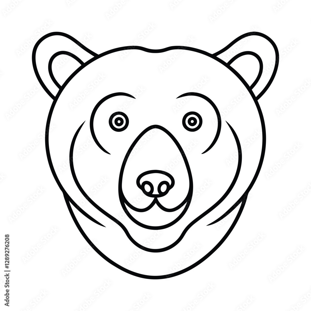 bear head formed with spiral patterns bear head formed with spiral patterns