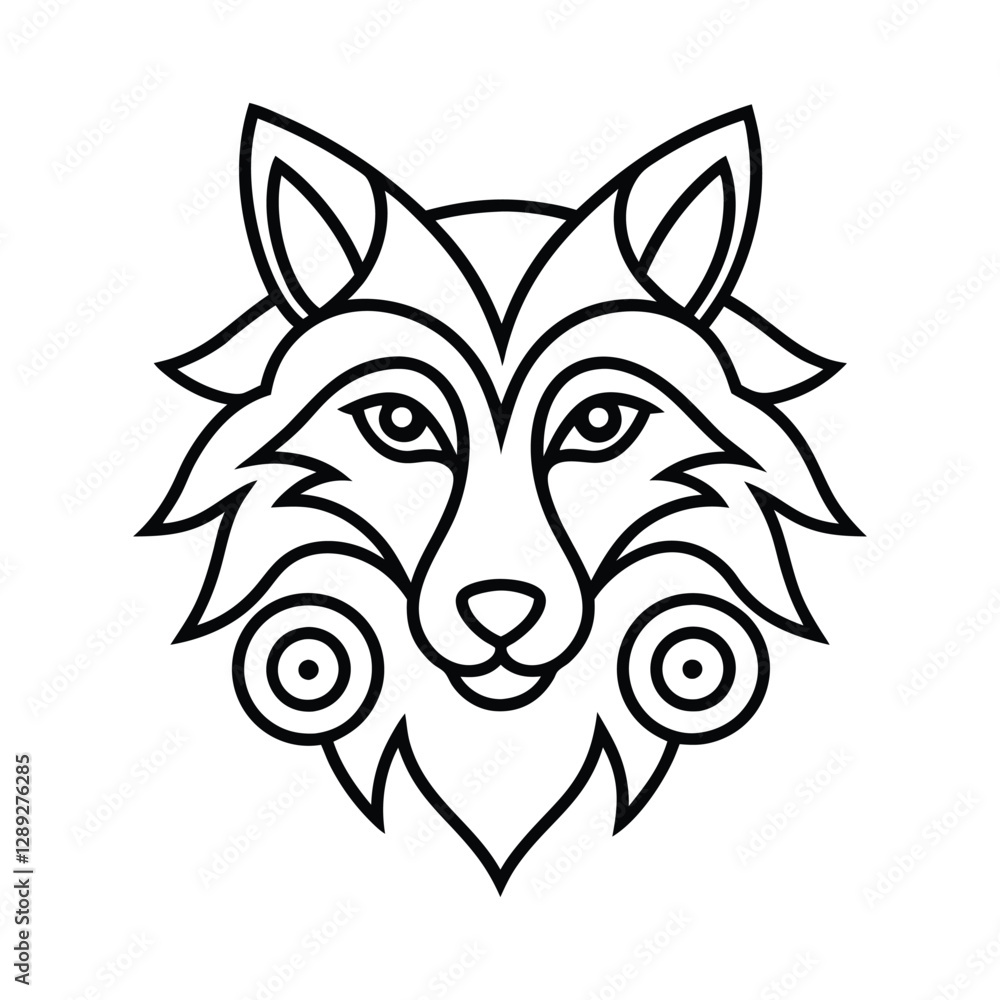 Obraz premium wolf head formed with spiral patterns