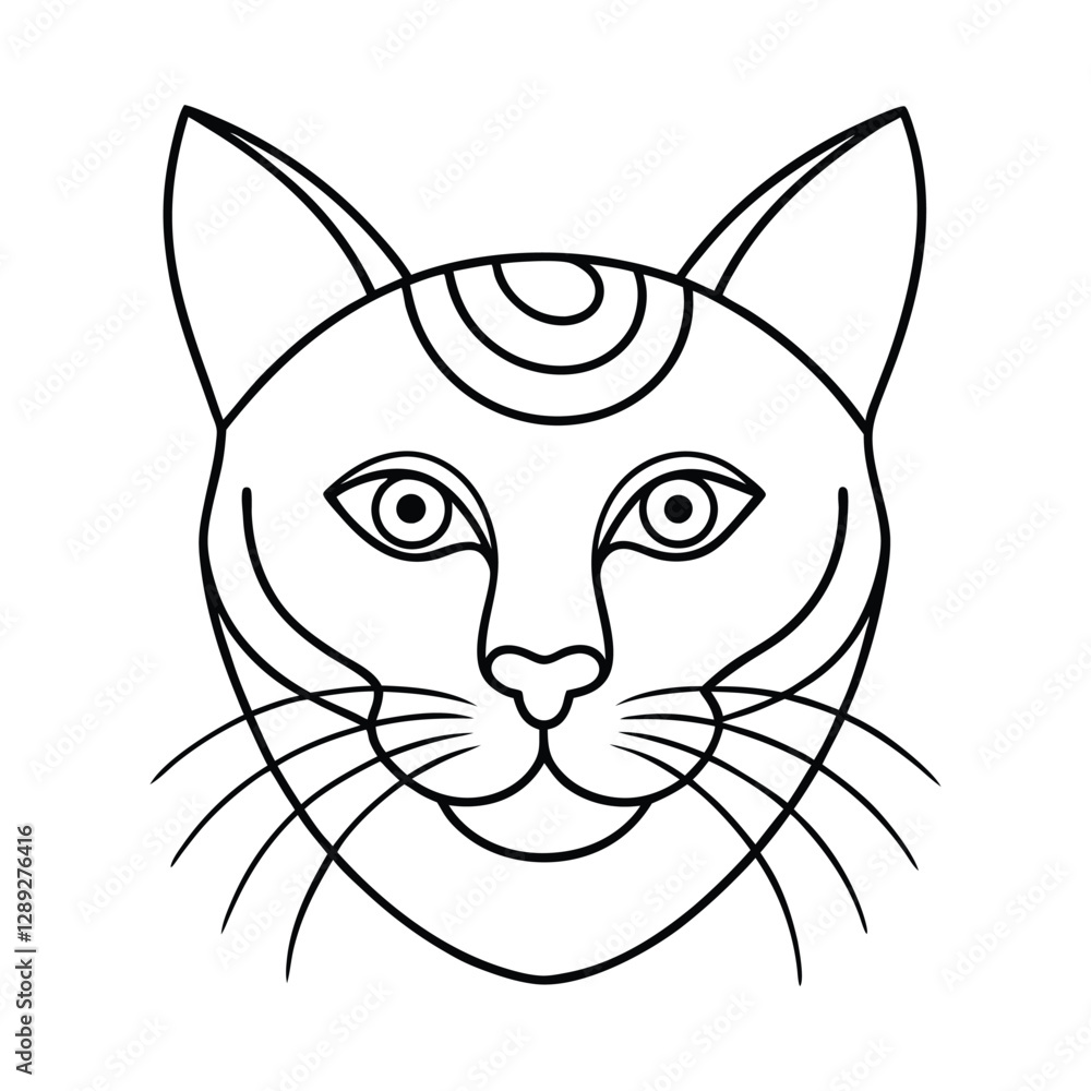 cat head formed with spiral patterns cat head formed with spiral patterns