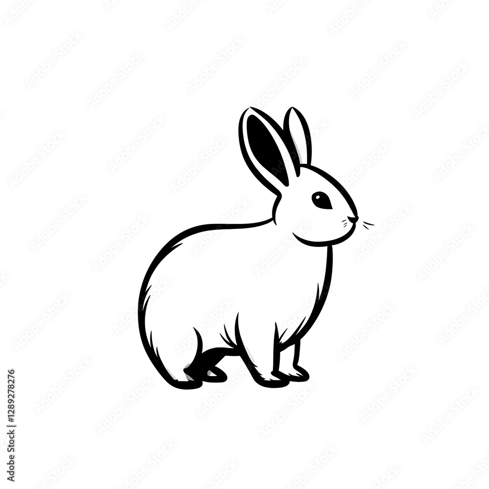 Isolated White Rabbit Isolated White Rabbit