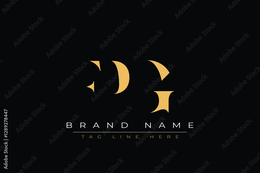 Fototapeta premium FPG abstract letter logo design. This logo is designed by three abstract letters.