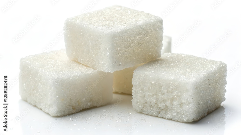 Sugar Cubes on White Background Sugar Cubes on White Background
