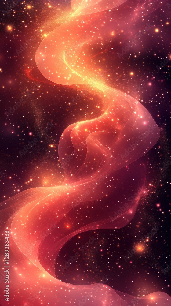 Ethereal Cosmic Swirls in Vibrant Orange and Purple Universe Ethereal Cosmic Swirls in Vibrant Orange and Purple Universe