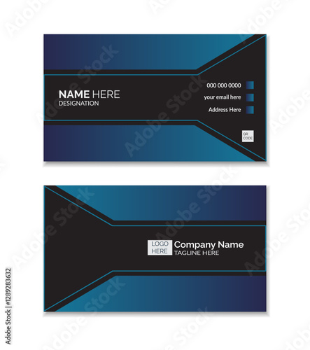 Creative, modern, simple, double sided business card, visiting card, design template layout
