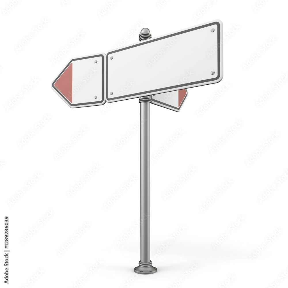 Blank street sign with two directional arrows, perfect for customization for various locations.