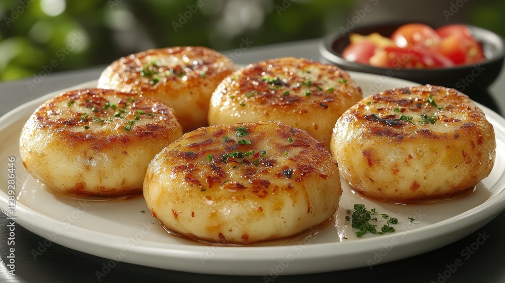 Grilled cheese cakes, outdoor setting, garnish, recipe Grilled cheese cakes, outdoor setting, garnish, recipe