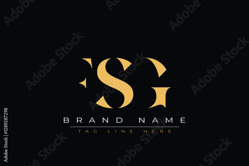 FSG abstract letter logo design. This logo is designed by three abstract letters. photo