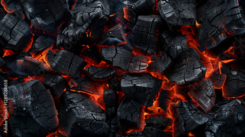 hot coals burning in the fireplace