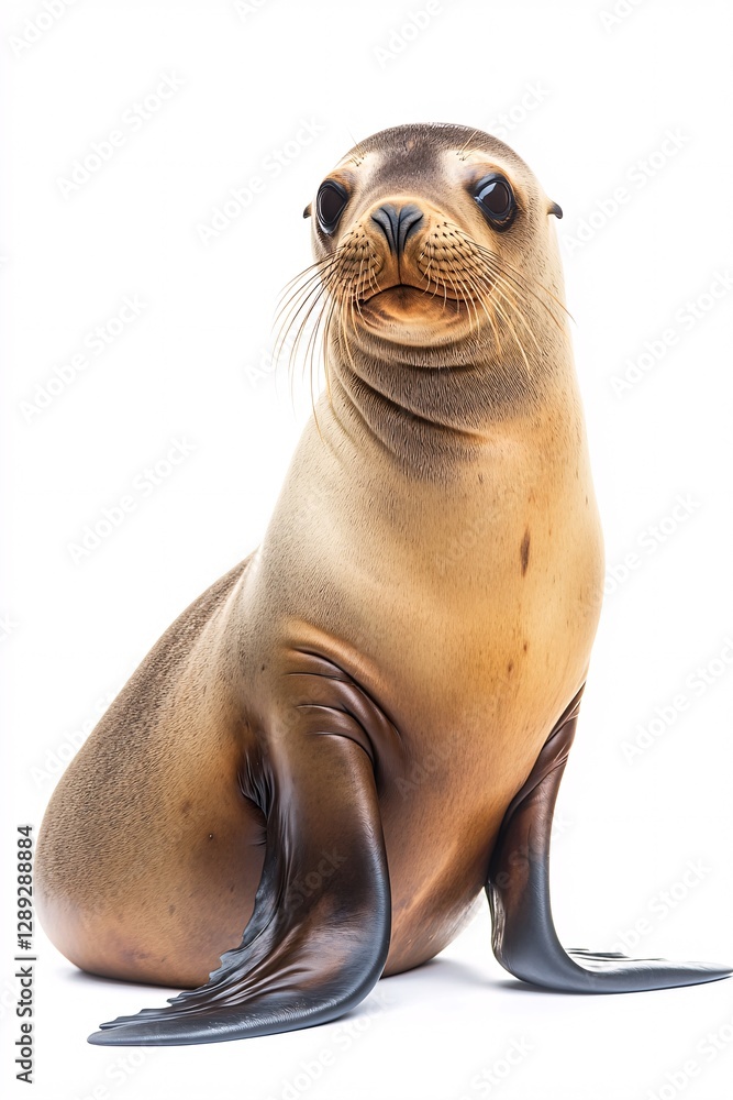 Fototapeta premium Tranquil Sea Lion Pose with Flippers Down
