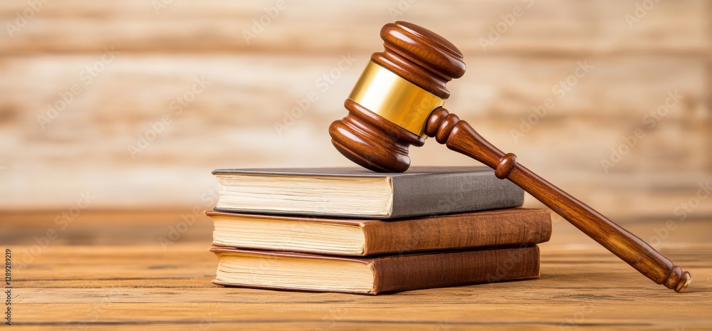 Proactive risk mitigation. Gavel resting on stacked law books in a professional setting. Proactive risk mitigation. Gavel resting on stacked law books in a professional setting.
