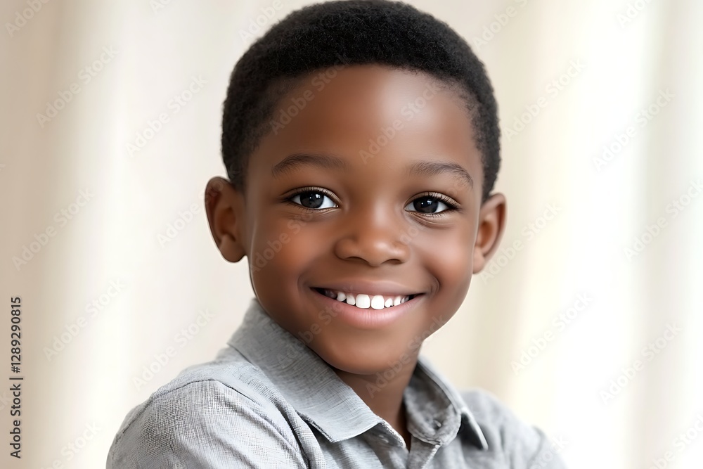 Happy boy portrait, indoor, neutral background, child Happy boy portrait, indoor, neutral background, child