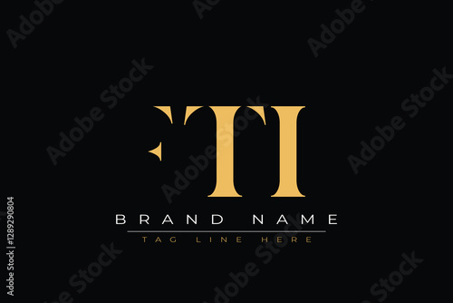 FTI abstract letter logo design. This logo is designed by three abstract letters. photo