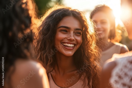 Golden Hour Gathering: Laughter and Friendship